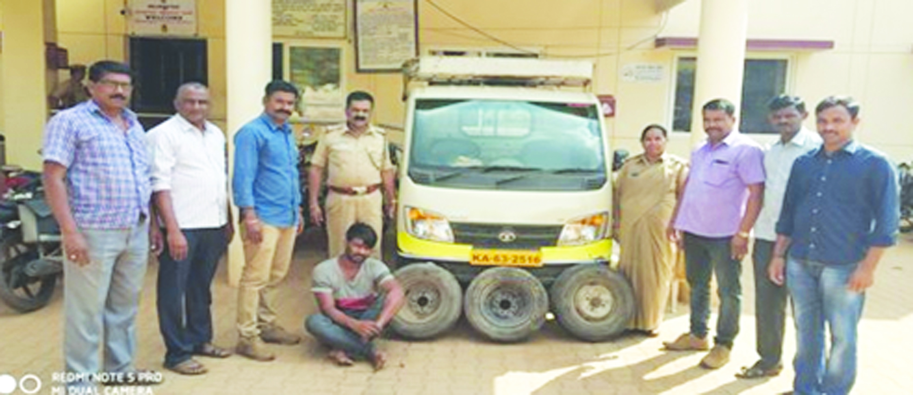 ಟಾಟಾ ಎ.ಸಿ.ಇ ವಾಹನದ ಗಾಲಿಗಳ ಕಳ್ಳತನ : ಆರೋಪಿ ಬಂಧನ, 2,06,000 ರೂ ಗಳ ಮಾಲ ಜಪ್ತ